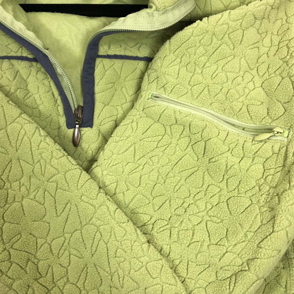 Vtg Columbia Fleece Jacket Green Flowers L - Picture 8 of 8